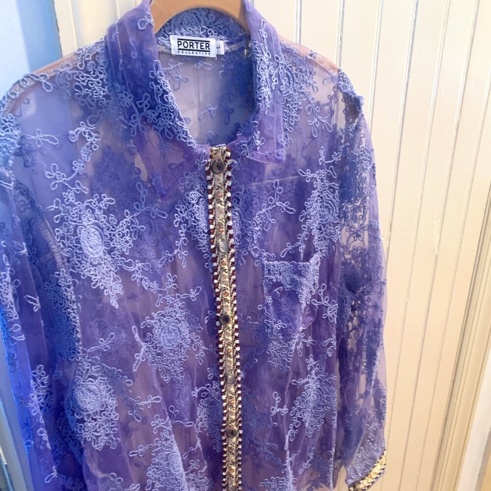 Lace Blouse with Detailed Trim